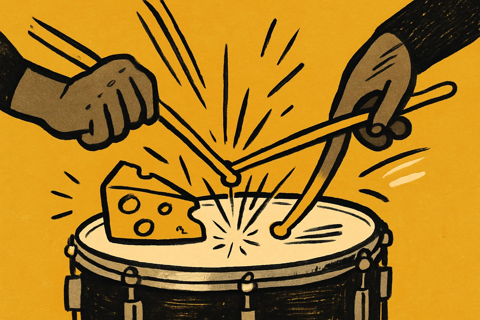 Illustration for “How to Play the Cheese Rudiment on Drums”