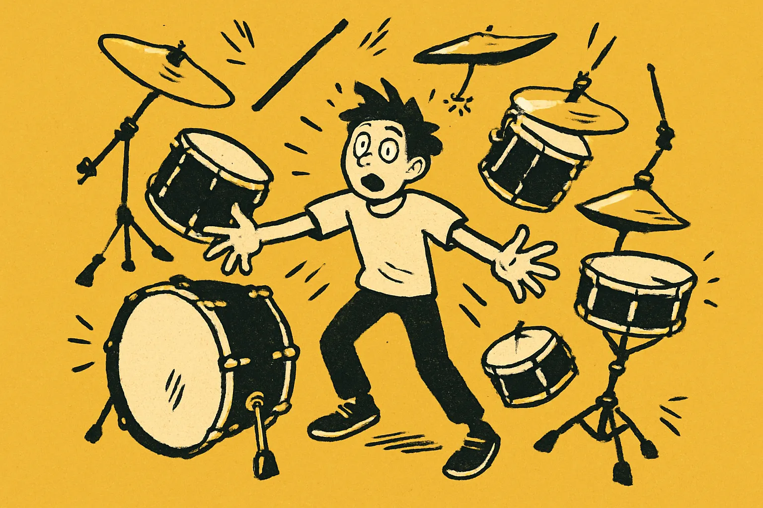 Illustration for “Drum Kit Parts Explained for Beginners”