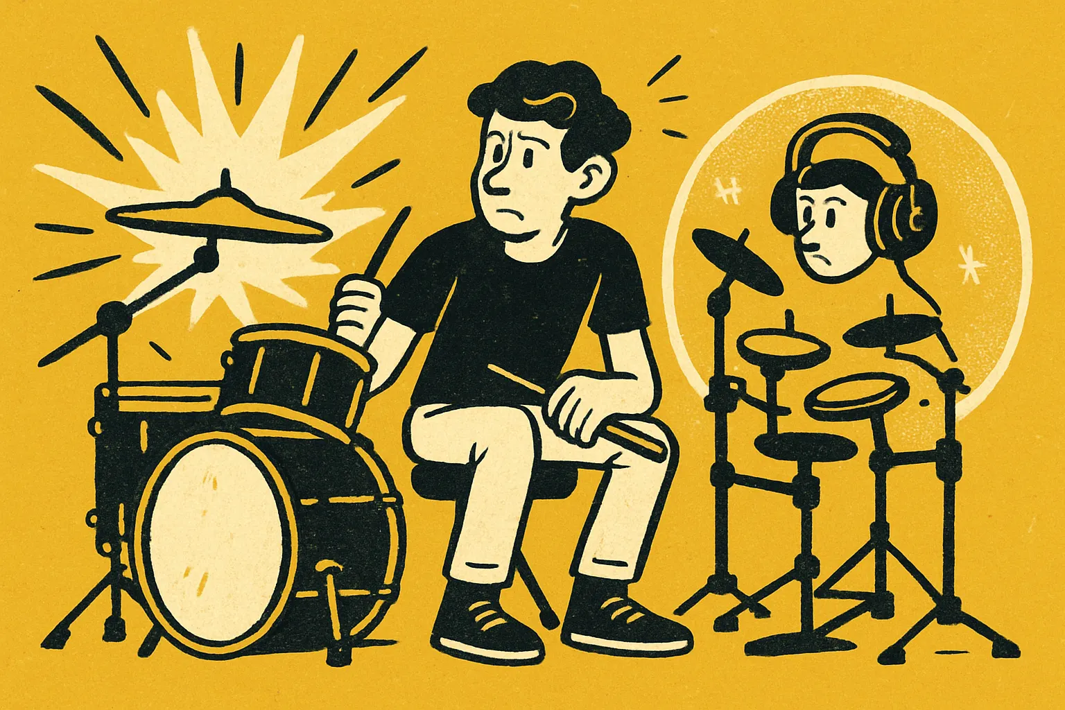 Illustration for “Electronic vs acoustic drums”