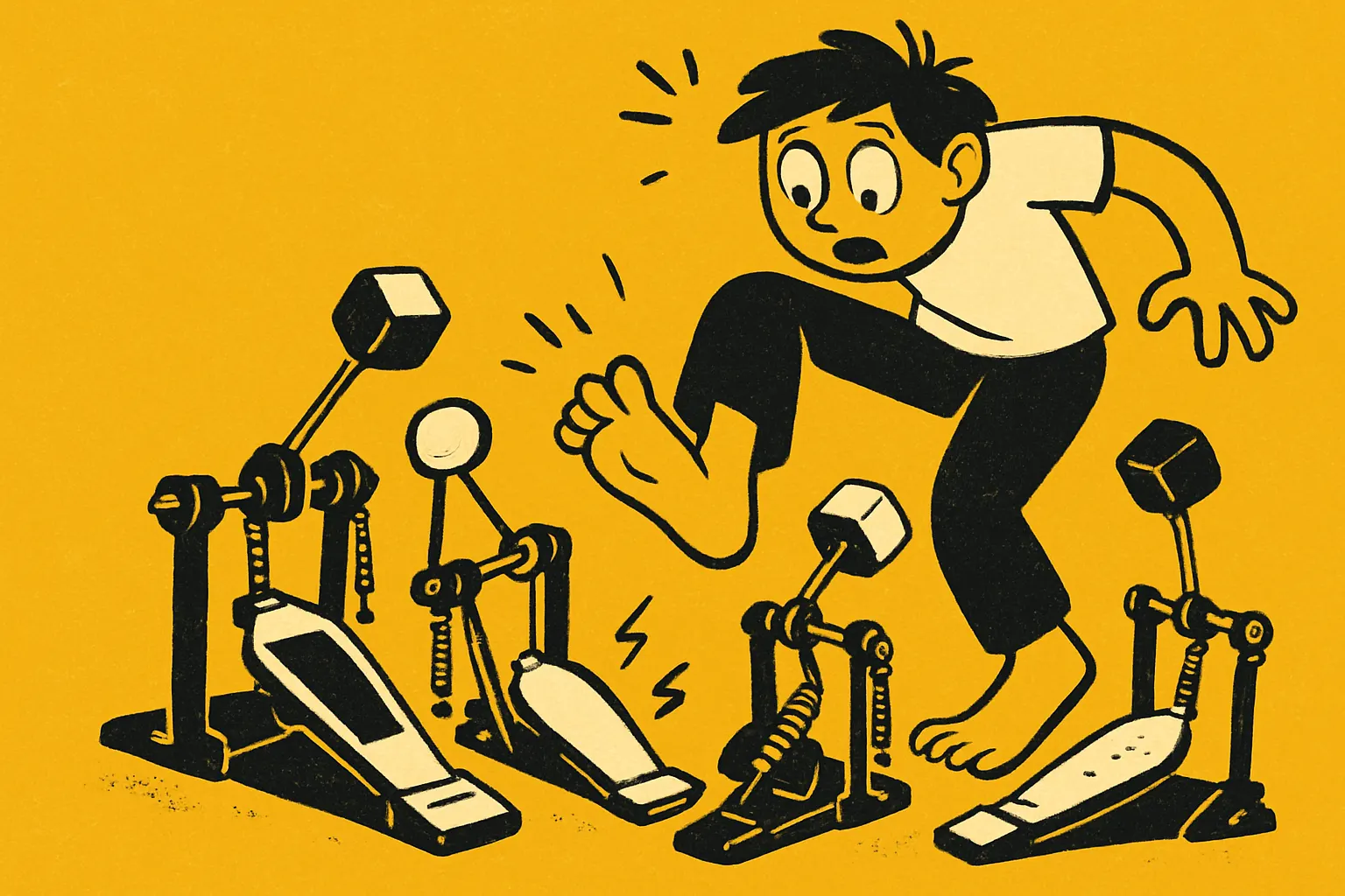Illustration for “Drum Foot Pedals: Beginner Buying Guide”
