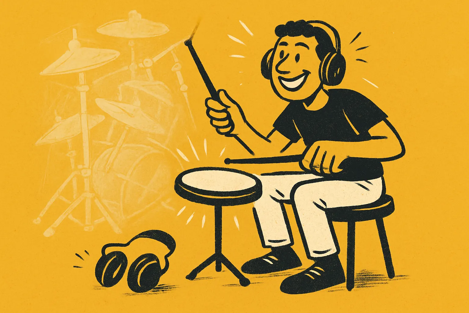 Illustration for “Beginner Drum Gear: What to Actually Buy”