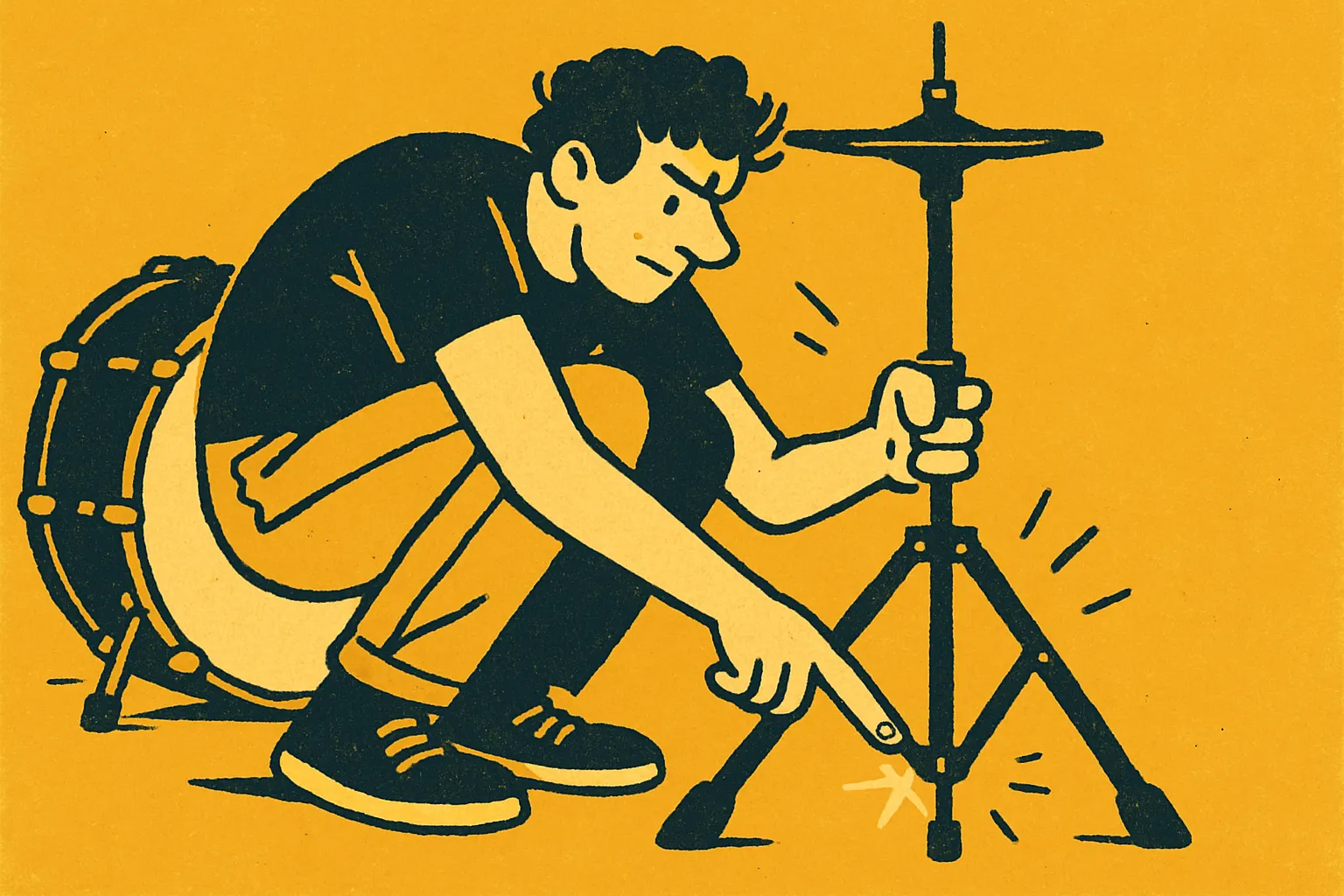 Illustration for “How to Assemble and Set Up a Hi-Hat Stand”