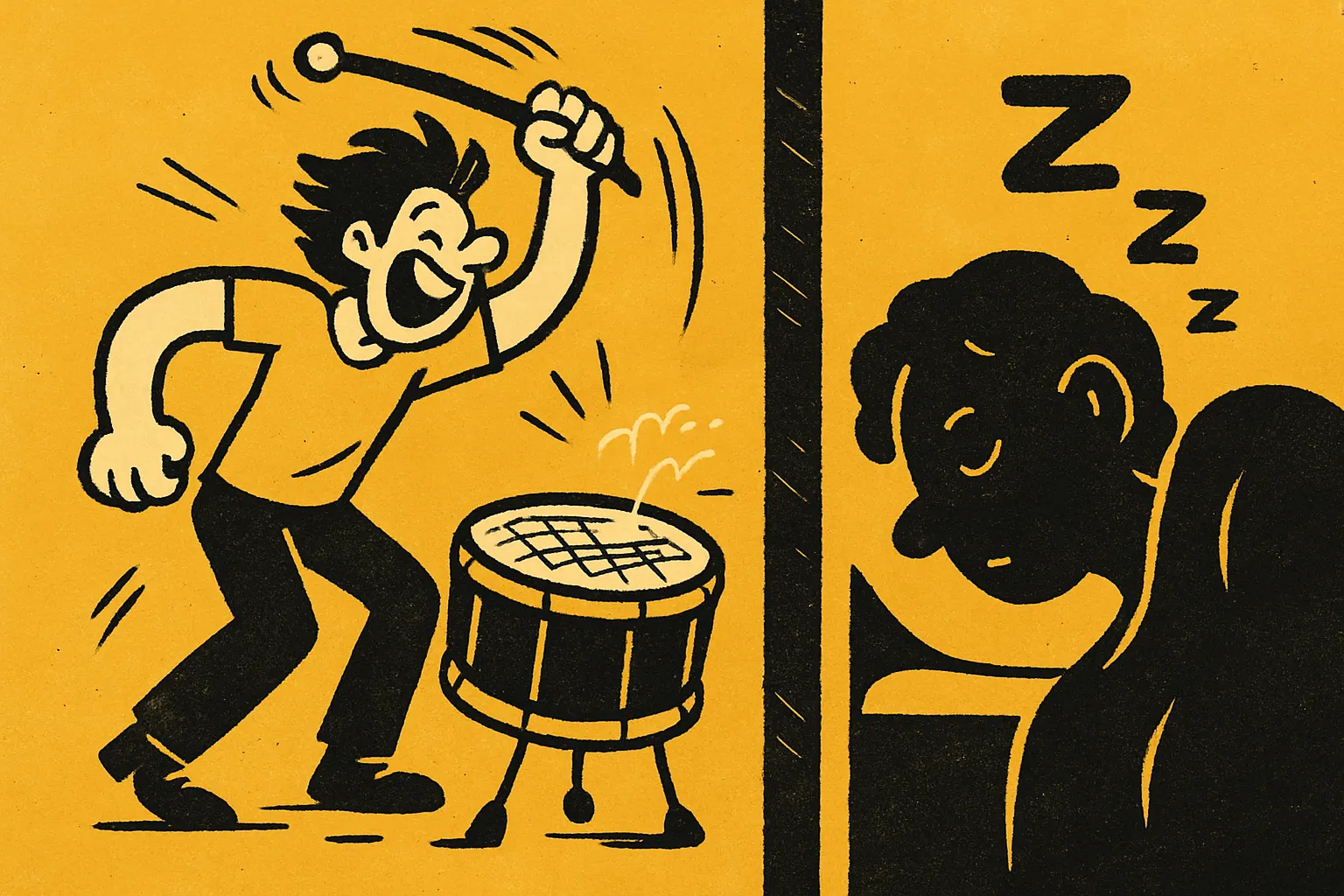 Illustration for “Mesh Drum Heads for Quiet Practice”